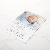 シンプル1枚の賛美バプティスマ銀 箔招待状 (回転した状態)