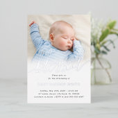 シンプル1枚の賛美バプティスマ銀 箔招待状 (立ち正面)