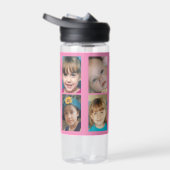 シンプル10枚のフォトコラージュのピンク色を追加 ウォーターボトル (右面)