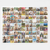 シンプル108モダン写真コラージュ フリースブランケット (正面(横))