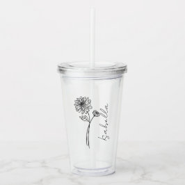 シンプル11エレガント月誕生花台本の名前 アクリルタンブラー