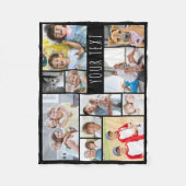 シンプル11フォトコラージュカスタムの色 フリースブランケット (正面)