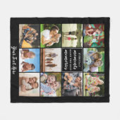 シンプル11フォトコラージュ記憶引用文Your Colo フリースブランケット (正面(横))