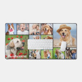 シンプル12フォトコラージュカスタムモダンパーソナライズされた デスクマット (キーボード&マウス)