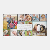 シンプル12フォトコラージュカスタムラージパーソナライズされた デスクマット (キーボード&マウス)