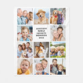 シンプル12枚コラージュかわいいファスタイリッシュミリ フリースブランケット (正面)