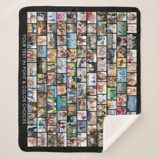シンプル121フォトコラージュ複数の図形 シェルパブランケット (正面)
