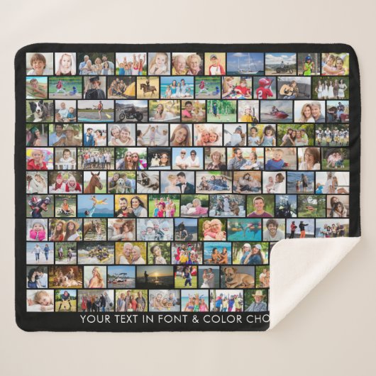 シンプル121フォトコラージュ複数の図形 シェルパブランケット (正面(横))