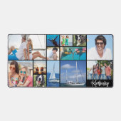 シンプル13フォトコラージュパーソナライズされたカスタムカラー デスクマット (正面)