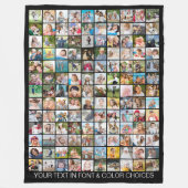 シンプル130平方フォトコラージュパーソナライズされた フリースブランケット (正面)