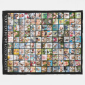 シンプル130平方フォトコラージュパーソナライズされた フリースブランケット (正面(横))