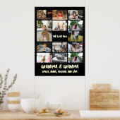 シンプル14フォトコラージュおばあちゃんグランパ ポスター (キッチン)