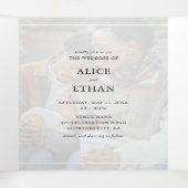 シンプル15フォトコラージュRSVP QRコード結婚s 三つ折り招待状 (内部中)