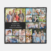 シンプル16フォトコラージュ フリースブランケット (正面(横))