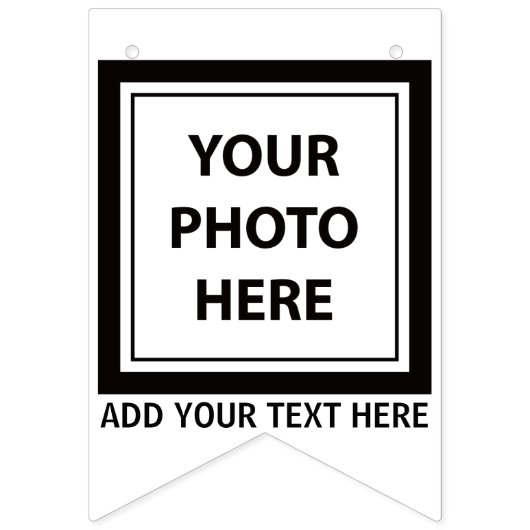 シンプル16写真と追加文字 – アップロード写真 バンティングフラッグ (第1の旗)