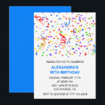 シンプル16歳の誕生日招待状紙吹雪虹 招待状<br><div class="desc">シンプル16歳の誕生日招待状紙吹雪レインボー書道タイポグラフィマイルストーンエレガントクラシックフェミニンお祝いモダンカラフル</div>