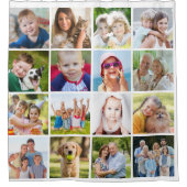 シンプル16角形フォトコラージュ シャワーカーテン (正面)