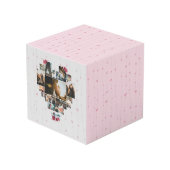 シンプル18ハート型フォトコラージュカップルのギフト フォトキューブ (裏面アングル)