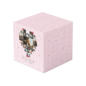 シンプル18ハート型フォトコラージュカップルのギフト フォトキューブ (正面アングル)