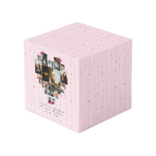 シンプル18ハート型フォトコラージュカップルのギフト フォトキューブ