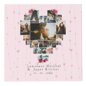 シンプル18ハート型フォトコラージュカップルのギフト フォトキューブ (正面)