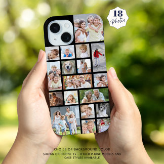 シンプル18フォトコラージュカスタムカラー iPhone 15ケース