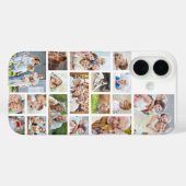 シンプル18フォトコラージュ写真カスタムカラーホワイト Case-Mate iPhoneケース (裏面 (横))