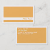 シンプル2は名刺、オレンジおよび白を着色します 名刺 (正面/裏面)