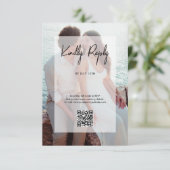 シンプル2エレガントフォトオーバーレイスクリプ結婚ト エンクロージャーカード (スタンド正面)