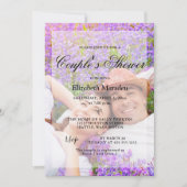 シンプル2エレガント写真ミニマリストカップルのシャワー 招待状 (正面)