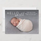 シンプル2エレガント写真誕生のお知らせ シーズンカード (正面)