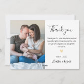 シンプル2エレガント写真誕生のお知らせ シーズンカード (裏面)