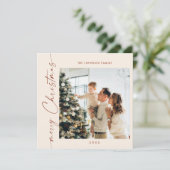 シンプル2エレガント枚スタイリッシュの写真クリスマスグリーティング シーズンカード (スタンド正面)