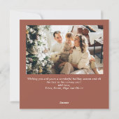 シンプル2エレガント枚スタイリッシュの写真クリスマスグリーティング シーズンカード (裏面)