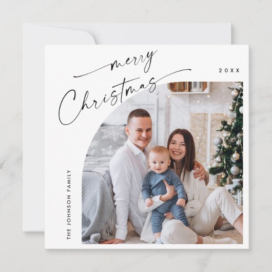 シンプル2エレガント枚スタイリッシュの写真クリスマスグリーティング シーズンカード (正面)