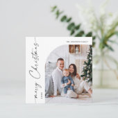 シンプル2エレガント枚スタイリッシュの写真クリスマスグリーティング シーズンカード (スタンド正面)