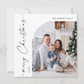 シンプル2エレガント枚スタイリッシュの写真クリスマスグリーティング シーズンカード (正面)