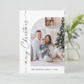 シンプル2エレガント枚スタイリッシュの写真クリスマスグリーティング シーズンカード (スタンド正面)