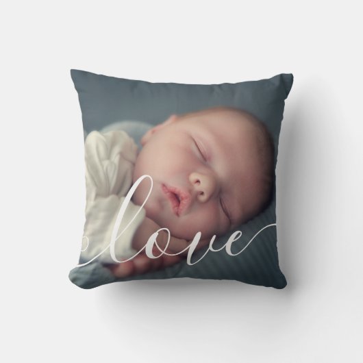 シンプル2エレガント枚フォトスクリプトラブ クッション (正面)