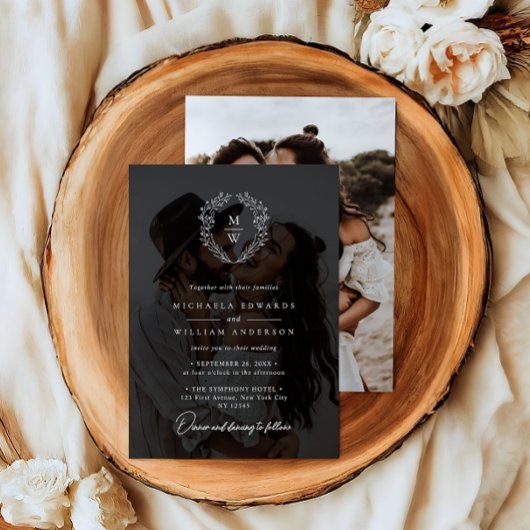 シンプル2エレガント – フォト文字オーバーレイ結婚ズ 招待状