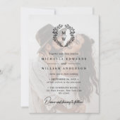 シンプル2エレガント – フォト文字オーバーレイ結婚ズ 招待状 (正面)