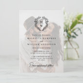 シンプル2エレガント – フォト文字オーバーレイ結婚ズ 招待状 (スタンド正面)