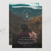 シンプル2スタイリッシュフォトスクリプ結婚ト 招待状 (正面/裏面)