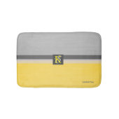 シンプル2トーンイエローとグレーイニシャルモノグラム バスマット (正面)