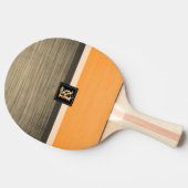 シンプル2トーンオレンジとセピアイニシャルモノグラム 卓球ラケット (横)