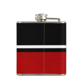 シンプル2トーンブラックとレッドイニシャルモノグラム フラスク (裏面)