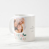 シンプル2フォトアーチメリーカラフルクリスマス コーヒーマグカップ (正面左)