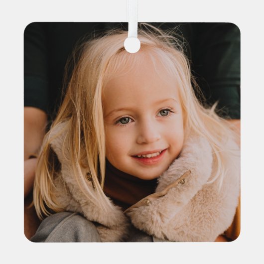 シンプル2フォトアーチメリーカラフルクリスマス メタルオーナメント (裏面)