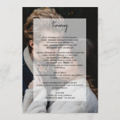 シンプル2フォトオーバーレイ結婚の日程 プログラム (裏面)