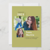 シンプル2フォトカレッジ卒業式アボカドアナウンチ 案内状 (正面)